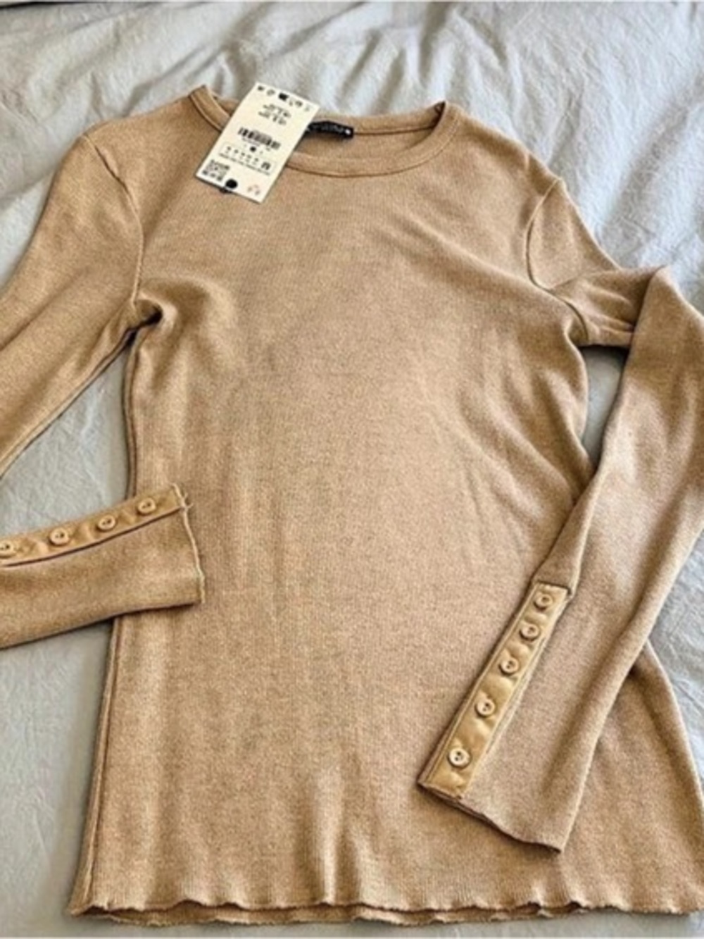 NWT Zara Ribbed Long Sleeve Top